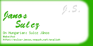 janos sulcz business card
