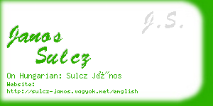 janos sulcz business card